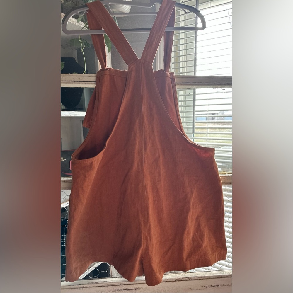 Miou Muse | Rust Short Overalls - Picture 6 of 7